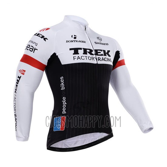 Trek Factory Racing Cycling Jersey Bib Tight 2015 Long Sleeve White and Black
